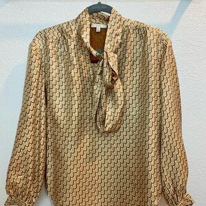 Gold/Beige Joie Silk Blouse XS